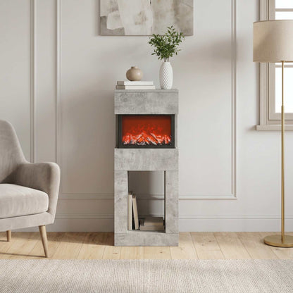 Electric Fireplace Concrete 35 x 30 x 86 cm Engineered wood