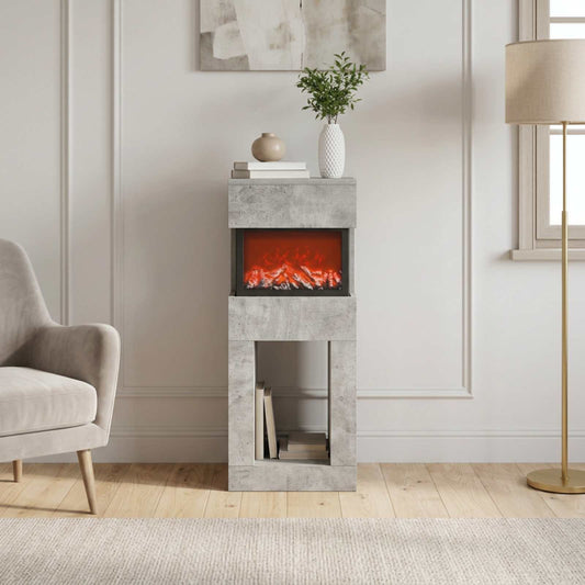 Electric Fireplace Concrete 35 x 30 x 86 cm Engineered wood