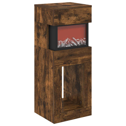 Electric Fireplace Smoked Oak 35 x 30 x 86 cm Engineered wood