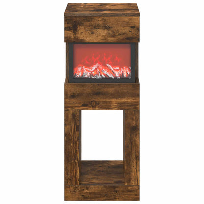 Electric Fireplace Smoked Oak 35 x 30 x 86 cm Engineered wood