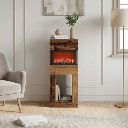 Electric Fireplace Old Wood 35 x 30 x 86 cm Engineered wood
