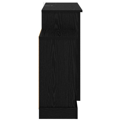 Electric Fireplace Black Oak 140 x 30 x 67 cm Engineered wood