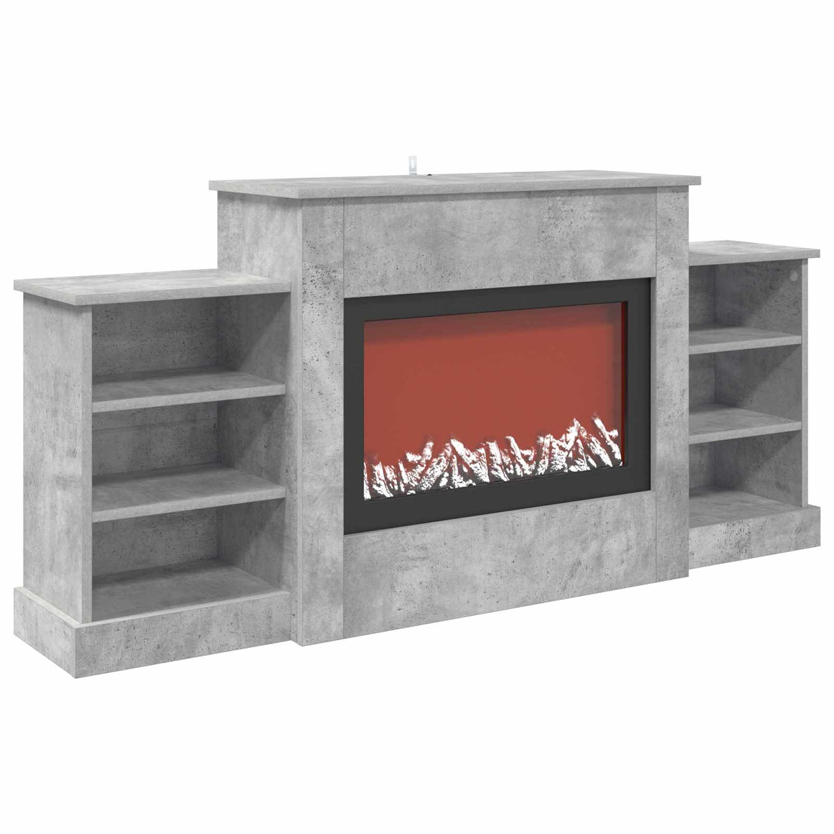 Electric Fireplace Concrete 140 x 30 x 67 cm Engineered wood