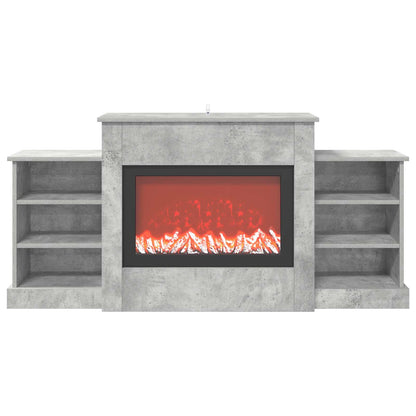 Electric Fireplace Concrete 140 x 30 x 67 cm Engineered wood