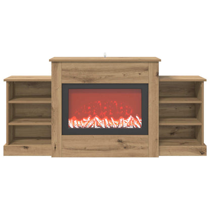 Electric Fireplace Artisan Oak 140 x 30 x 67 cm Engineered wood