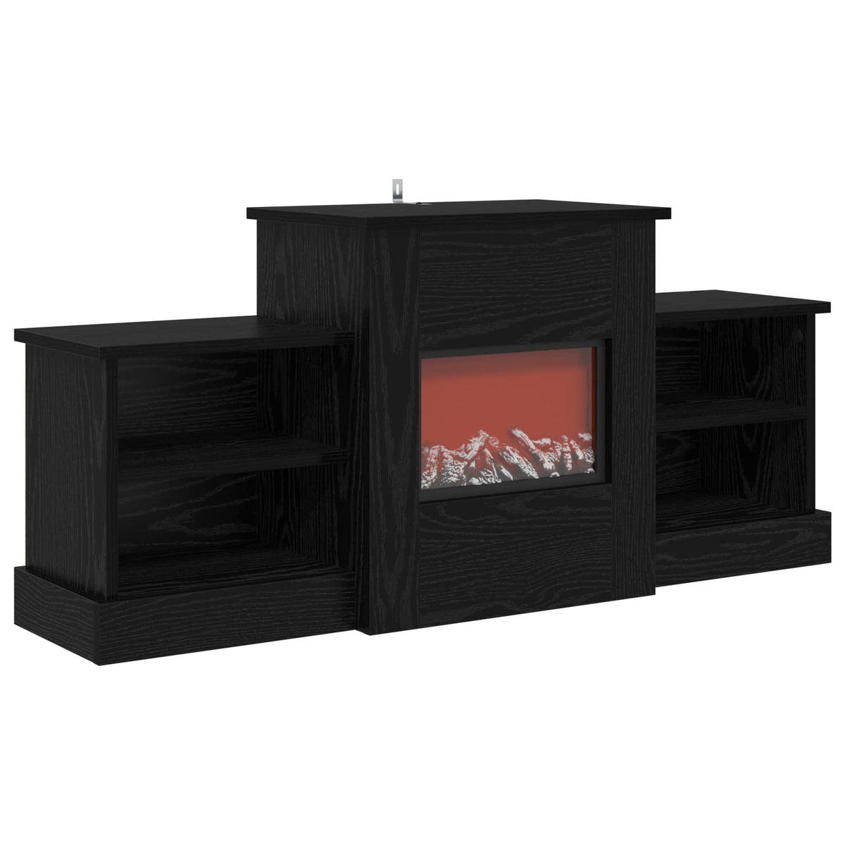 Electric Fireplace Black Oak 110 x 30 x 50 cm Engineered wood