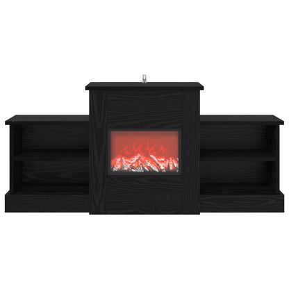 Electric Fireplace Black Oak 110 x 30 x 50 cm Engineered wood