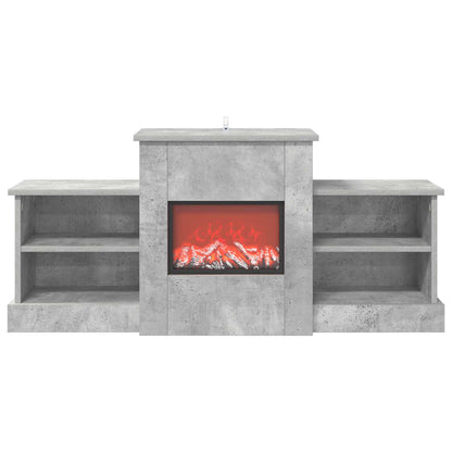 Electric Fireplace Concrete 110 x 30 x 50 cm Engineered wood