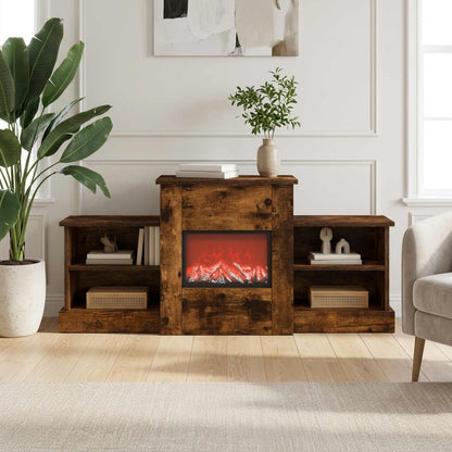 Electric Fireplace Smoked Oak 110 x 30 x 50 cm Engineered wood
