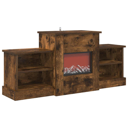 Electric Fireplace Smoked Oak 110 x 30 x 50 cm Engineered wood