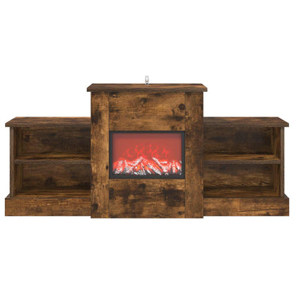 Electric Fireplace Smoked Oak 110 x 30 x 50 cm Engineered wood