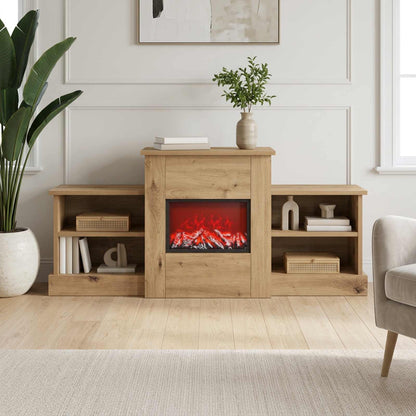 Electric Fireplace Artisan Oak 110 x 30 x 50 cm Engineered wood