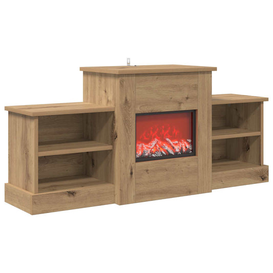 Electric Fireplace Artisan Oak 110 x 30 x 50 cm Engineered wood