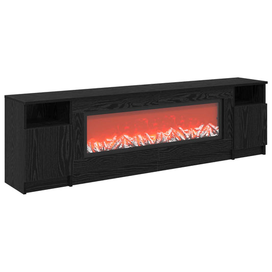 Electric Fireplace Black Oak 165 x 28.5 x 47 cm Engineered wood