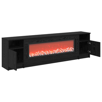 Electric Fireplace Black Oak 165 x 28.5 x 47 cm Engineered wood