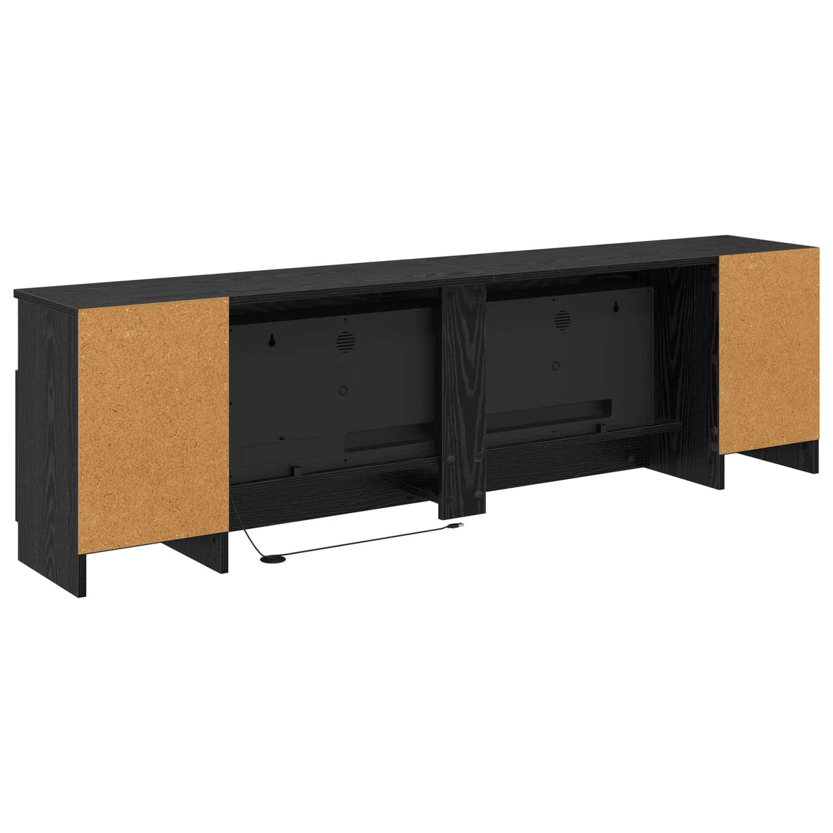 Electric Fireplace Black Oak 165 x 28.5 x 47 cm Engineered wood