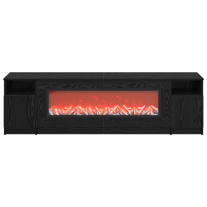Electric Fireplace Black Oak 165 x 28.5 x 47 cm Engineered wood