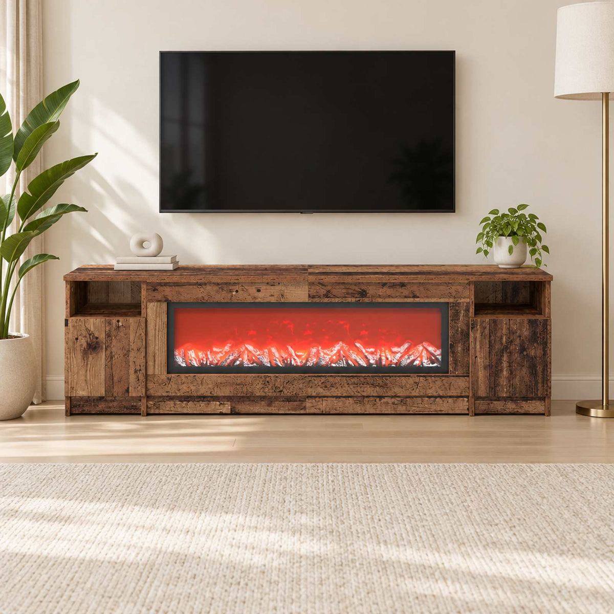 Electric Fireplace Old Wood 165 x 28.5 x 47 cm Engineered wood