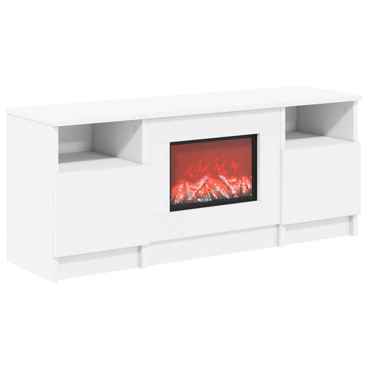 Electric Fireplace White 98 x 28.5 x 40.5 cm Engineered wood