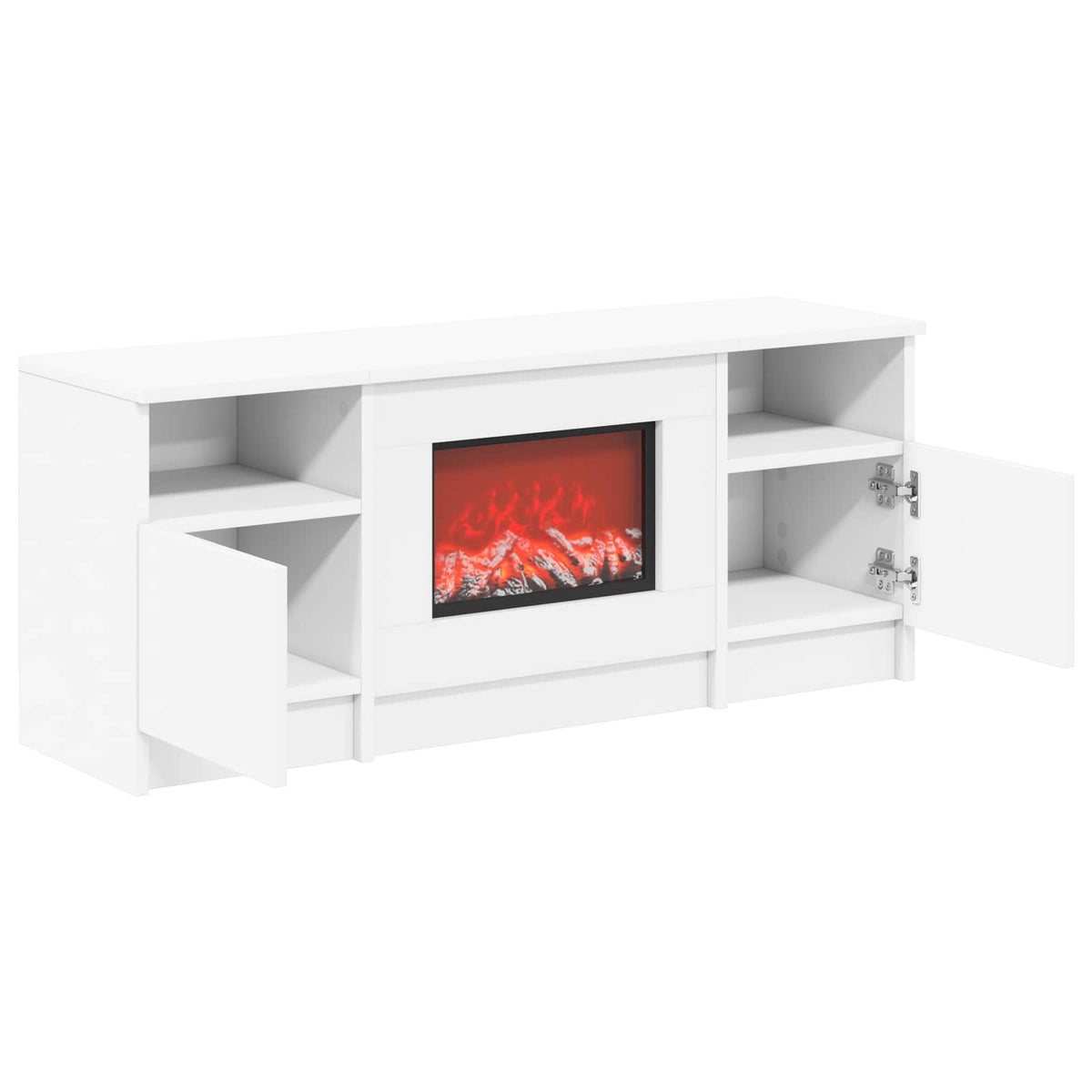 Electric Fireplace White 98 x 28.5 x 40.5 cm Engineered wood