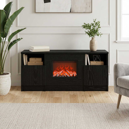 Electric Fireplace Black Oak 98 x 28.5 x 40.5 cm