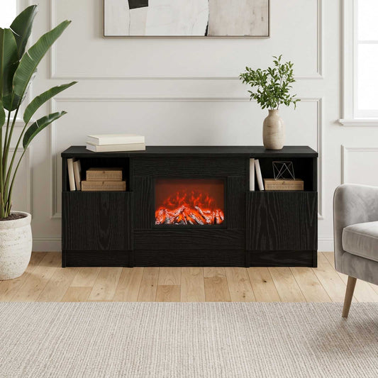 Electric Fireplace Black Oak 98 x 28.5 x 40.5 cm