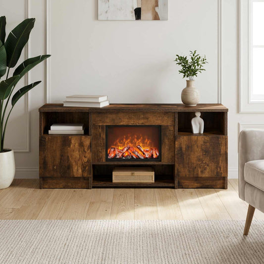 Electric Fireplace Smoked Oak 98 x 28.5 x 40.5 cm