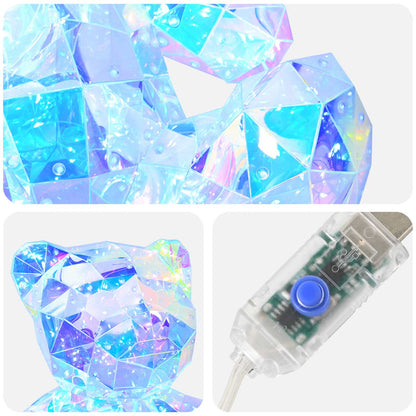 Prismatic Iridescent LED Bear Multicolour 32 x 28 x 38 cm