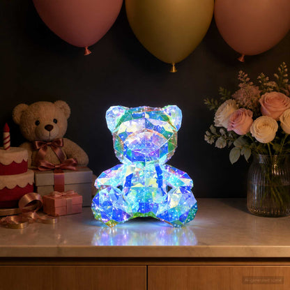 Prismatic Iridescent LED Bear Multicolour 32 x 28 x 38 cm