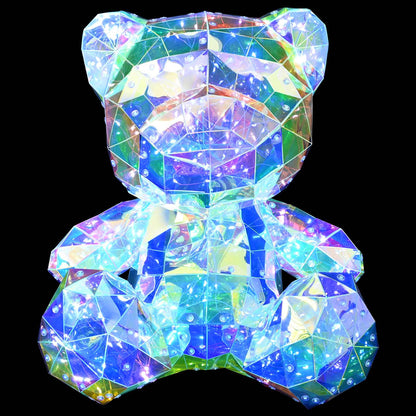 Prismatic Iridescent LED Bear Multicolour 32 x 28 x 38 cm