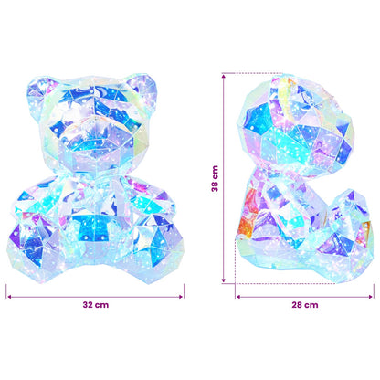 Prismatic Iridescent LED Bear Multicolour 32 x 28 x 38 cm