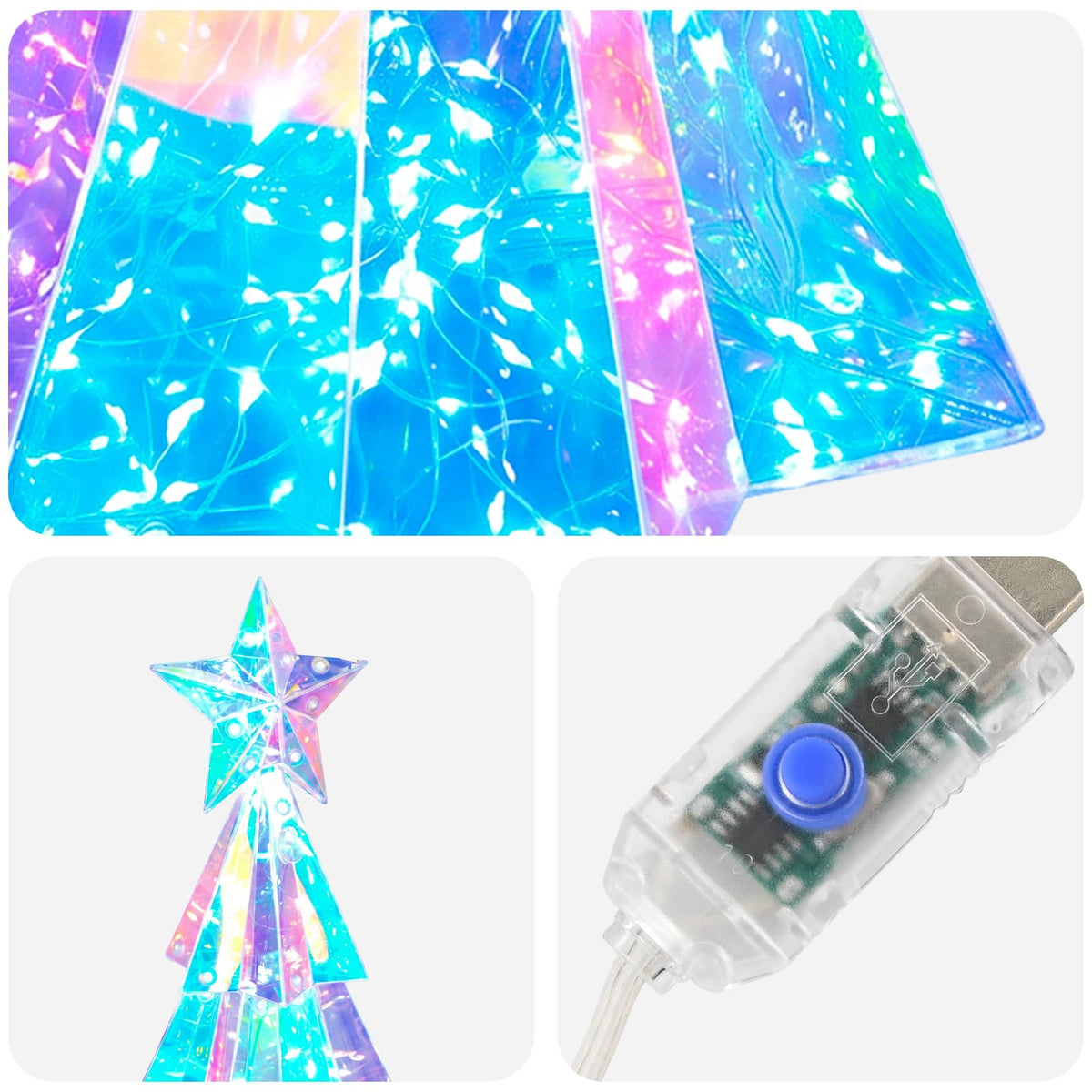 Prismatic Iridescent LED Christmas Tree Multicolour