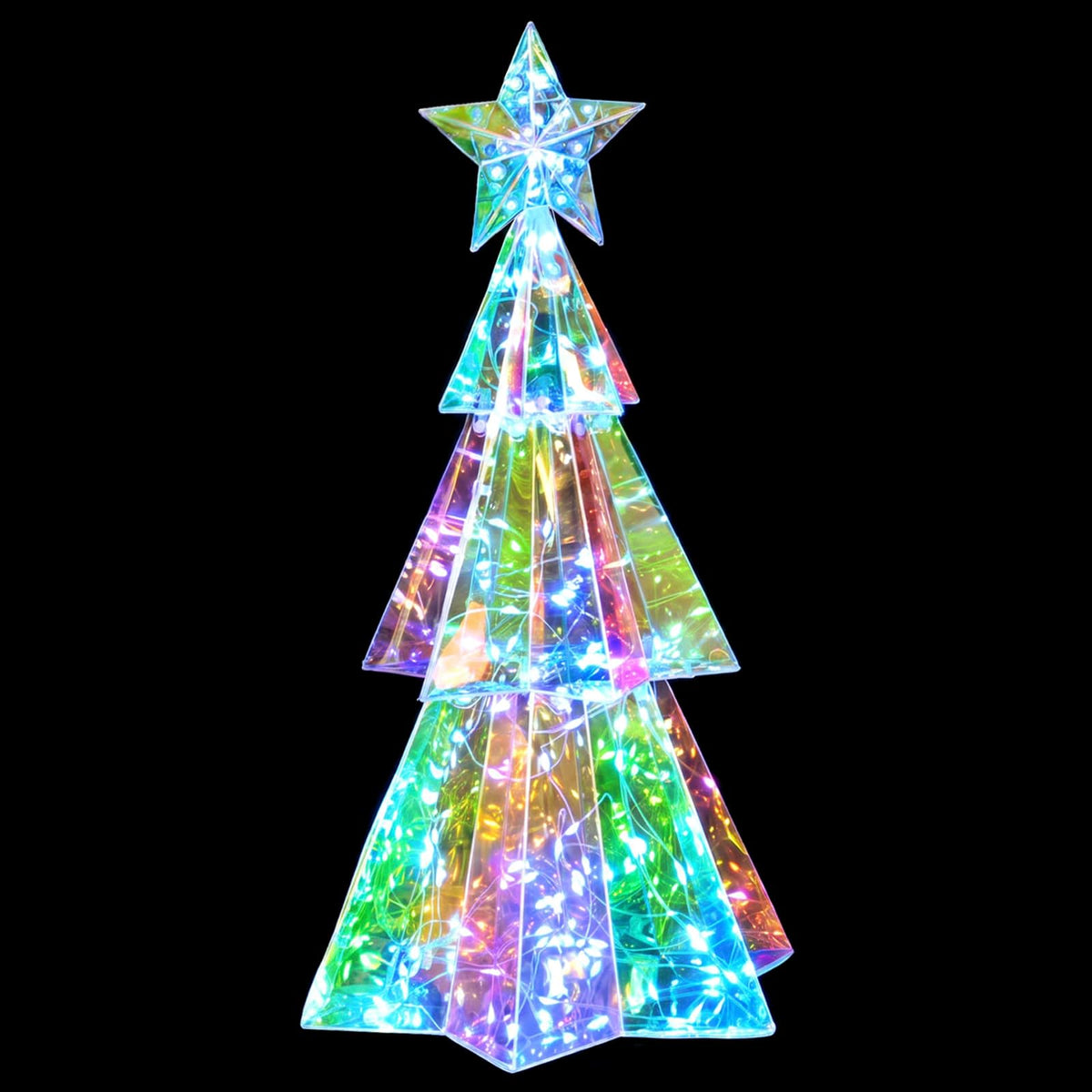 Prismatic Iridescent LED Christmas Tree Multicolour