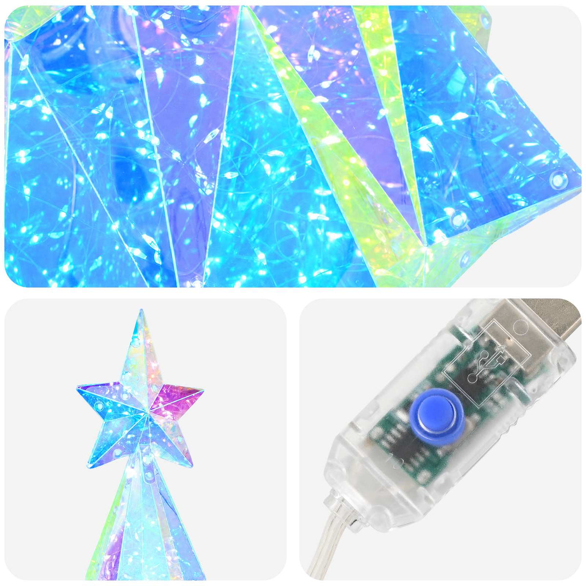 Prismatic Iridescent LED Christmas Tree Multicolour