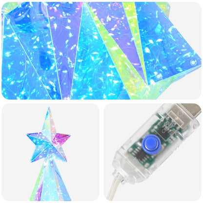 Prismatic Iridescent LED Christmas Tree Multicolour