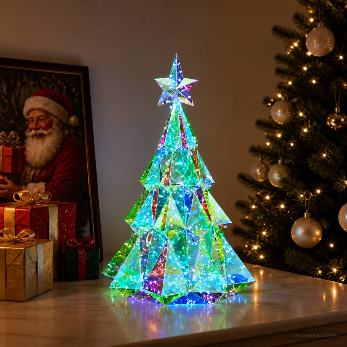 Prismatic Iridescent LED Christmas Tree Multicolour
