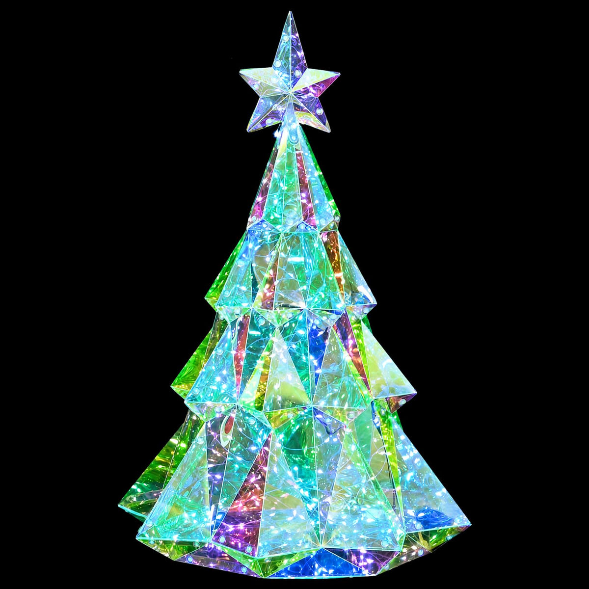 Prismatic Iridescent LED Christmas Tree Multicolour