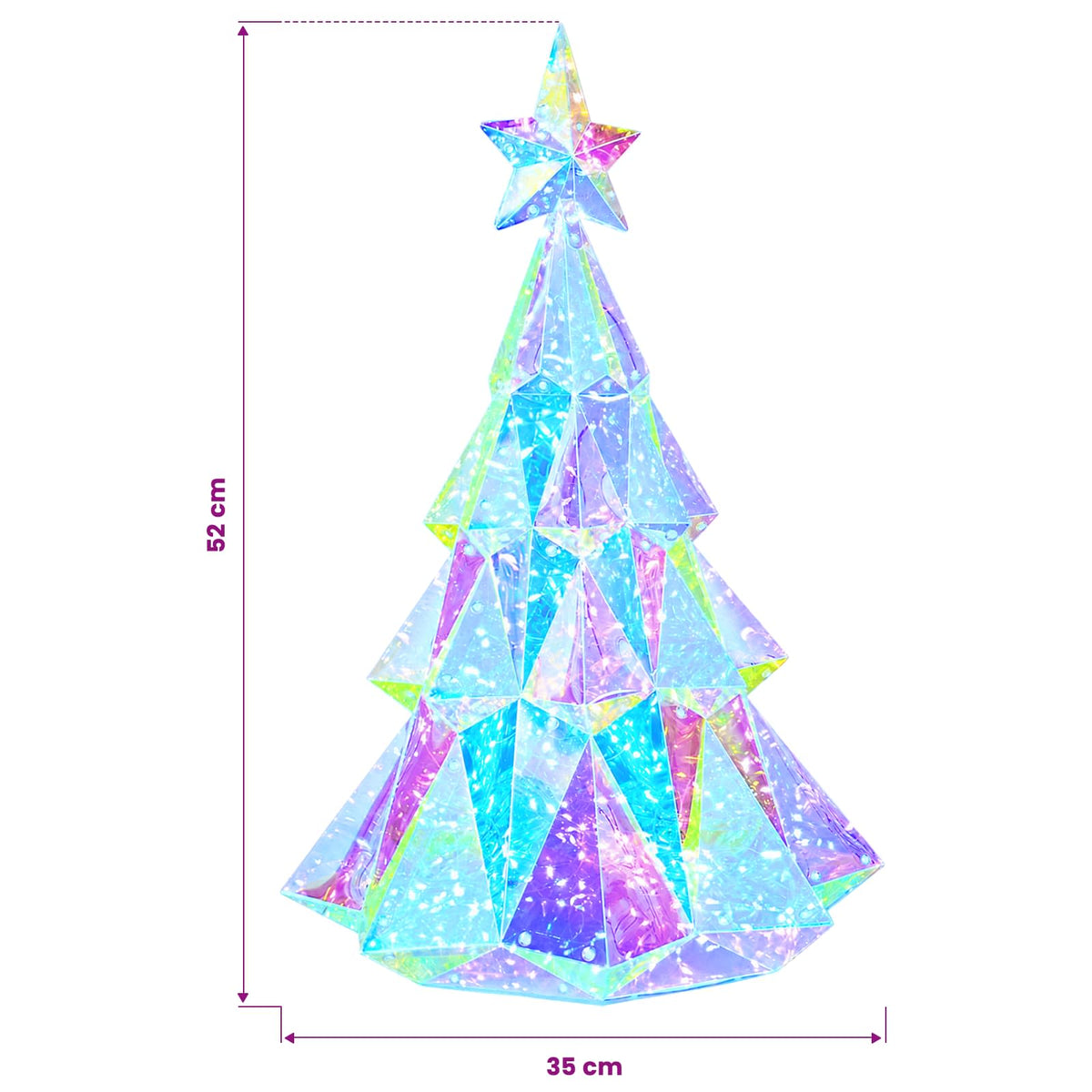 Prismatic Iridescent LED Christmas Tree Multicolour