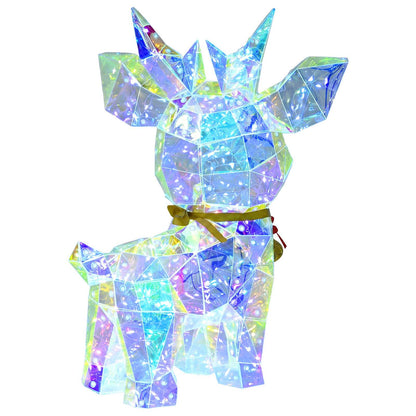 Prismatic Iridescent LED Reindeer with Bell Multicolour