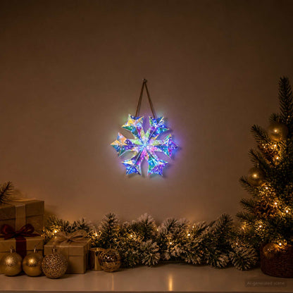 Prismatic Iridescent LED Snowflake Multicolour Ø 26 x 25 cm