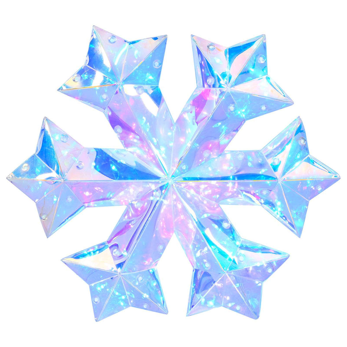 Prismatic Iridescent LED Snowflake Multicolour Ø 26 x 25 cm
