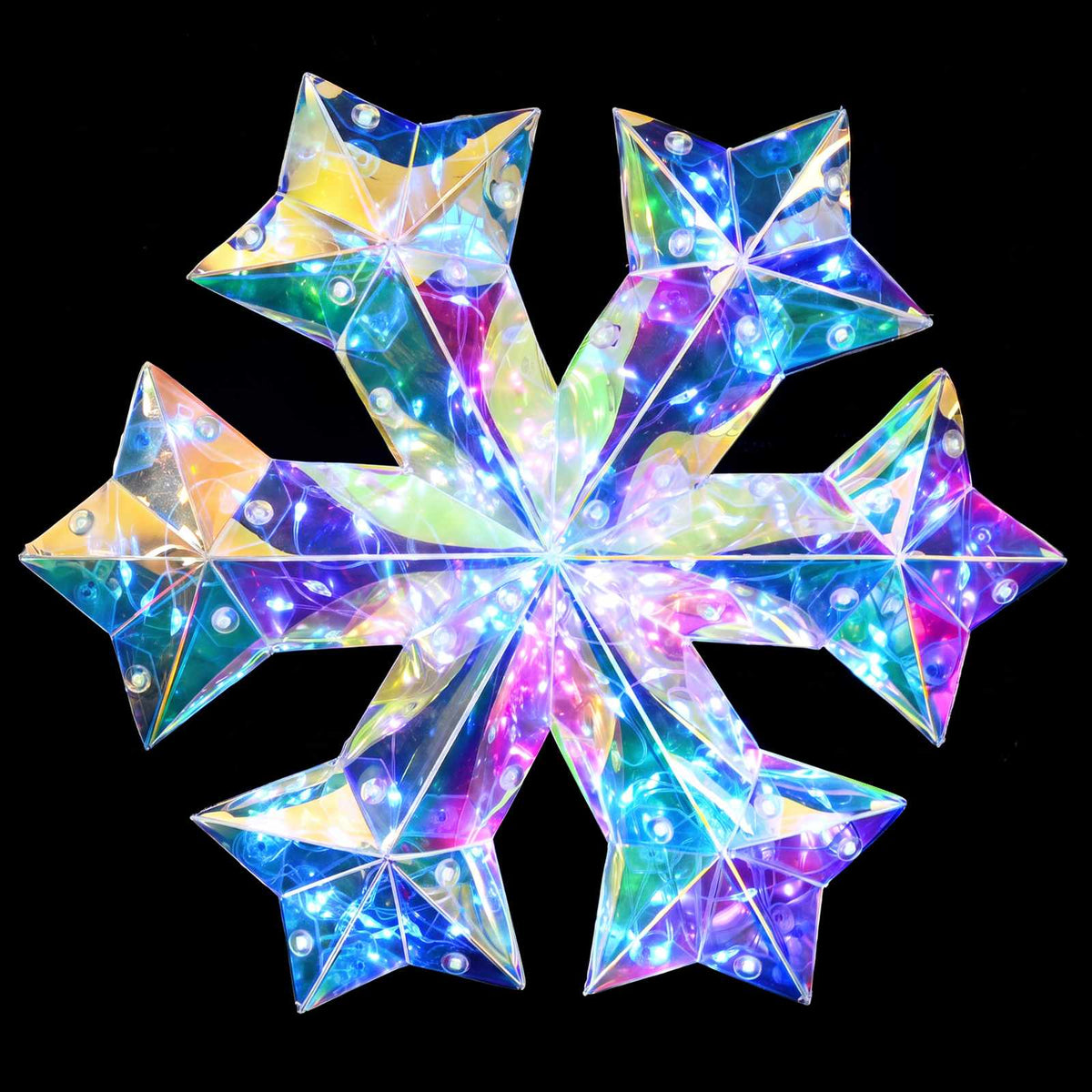 Prismatic Iridescent LED Snowflake Multicolour Ø 26 x 25 cm