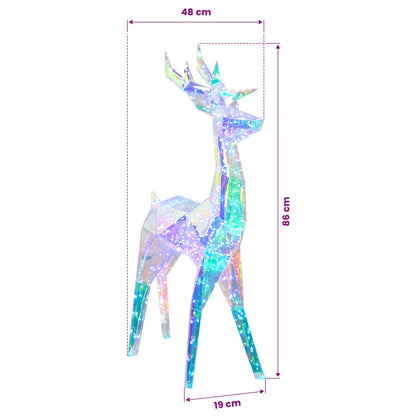 Prismatic Iridescent LED Reindeer Multicolour 48 x 19 x 86 cm