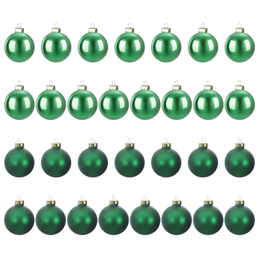 Christmas Ball Set 30 pcs Green 6 cm Polystyrene
