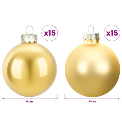 Christmas Ball Set 30 pcs Gold 6 cm Polystyrene