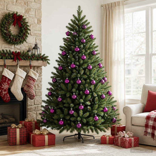 Christmas Ball Set 30 pcs Lilac 6 cm Polystyrene