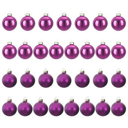 Christmas Ball Set 30 pcs Lilac 6 cm Polystyrene