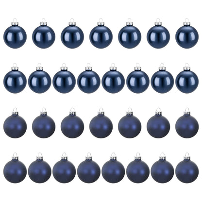 Christmas Ball Set 30 pcs Blue 6 cm Polystyrene