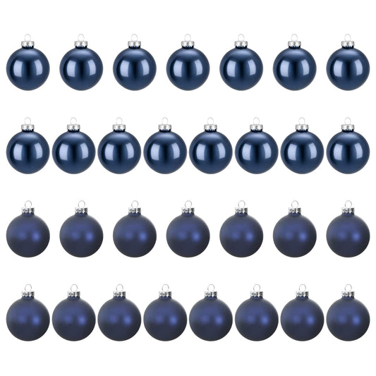 Christmas Ball Set 30 pcs Blue 6 cm Polystyrene