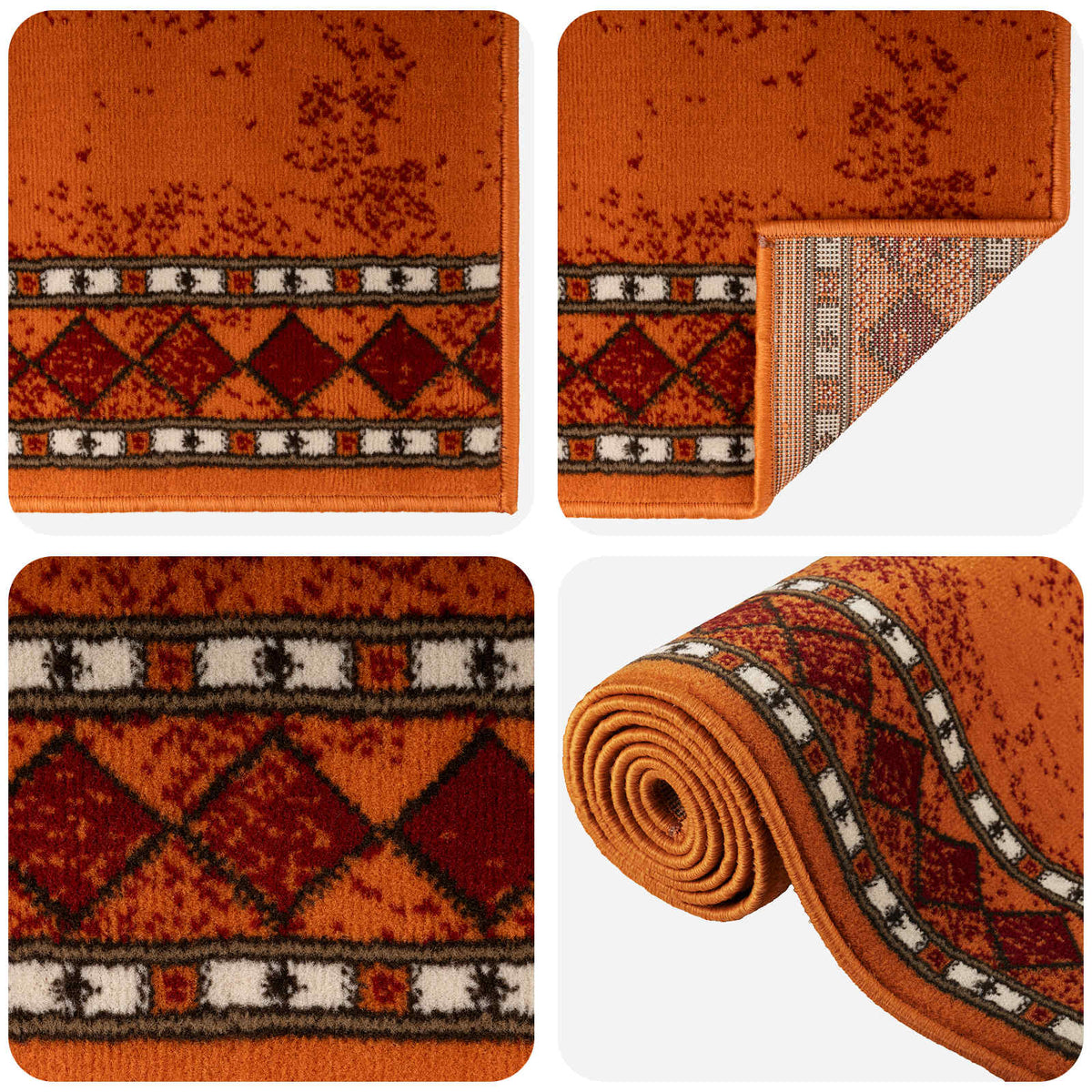 Runner Rug FLORNES Woven Orange 67 x 150 cm PP 7 mm